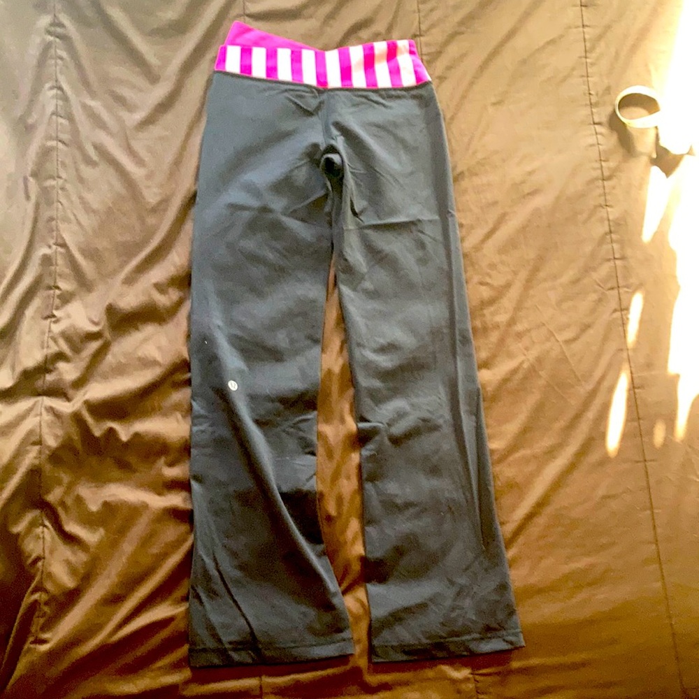 Lululemon Astro Yoga Pants Black Pink Stripes